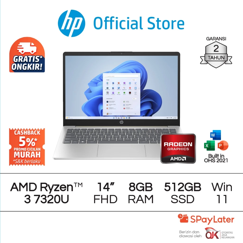 Laptop HP AMD Ryzen 3 Radeon 8GB RAM 512GB Laptop HP AMD Ryzen 3 Radeon 8GB RAM 512GB